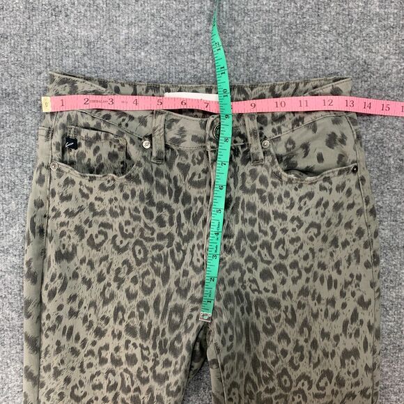 KanCan Animal Print Pants Womens 25 Gray Raw Slant Hem Mid Rise Stretch Pockets - Picture 8 of 13